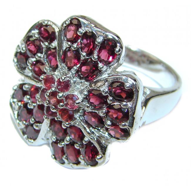 Laura Authentic Garnet .925 Sterling Silver brilliantly handcrafted ring s. 9