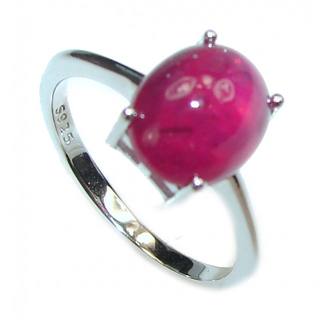 Genuine Ruby .925 Sterling Silver handmade Cocktail Ring s. 7 1/4