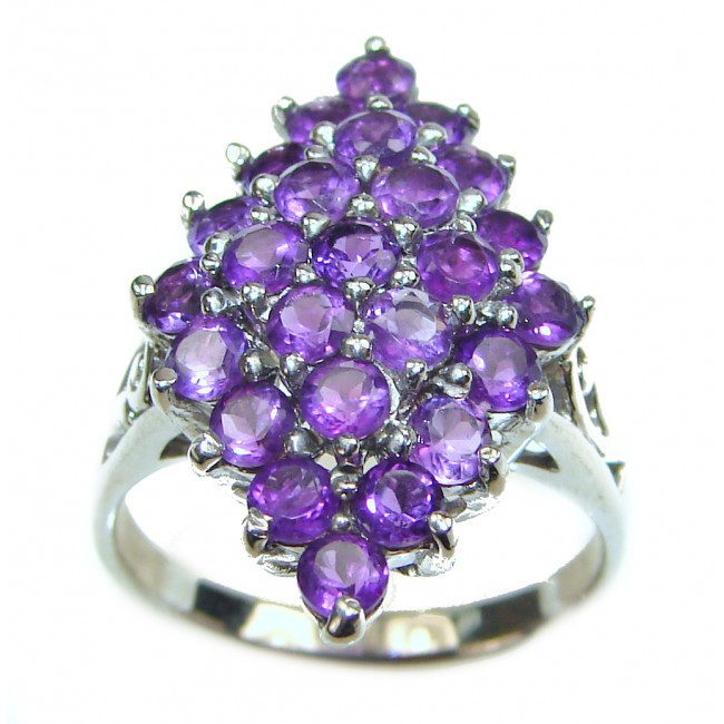 Large genuine Amethyst .925 Sterling Silver handcrafted Ring size 8 1/2