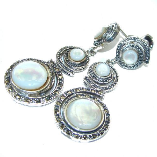 Sublime Beauty Blister Pearl .925 Sterling Silver handcrafted Earrings