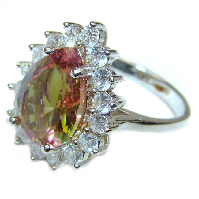 Huge Precious Alexandrite .925 Sterling Silver Ring s. 8