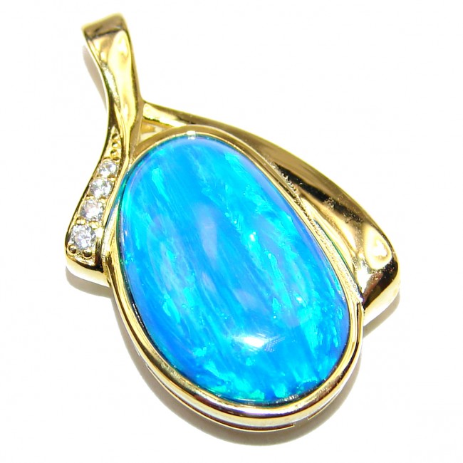 Pure Perfection Doublet Opal 24ct Gold over .925 Sterling Silver handmade Pendant