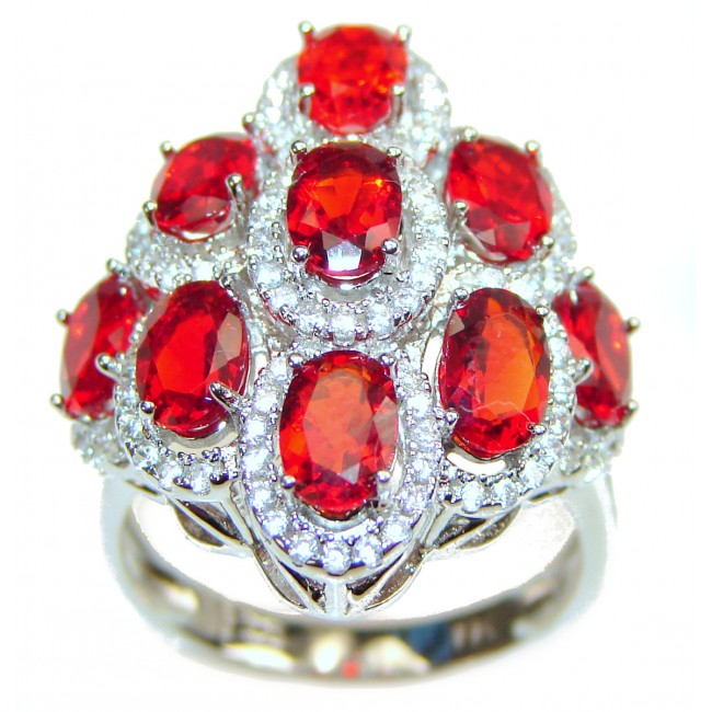 Authentic Red Helenite .925 Sterling Silver ring s. 7 1/4