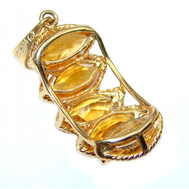 Precious 14K yellow Gold genuine 2.6 carat Citrine Pendant