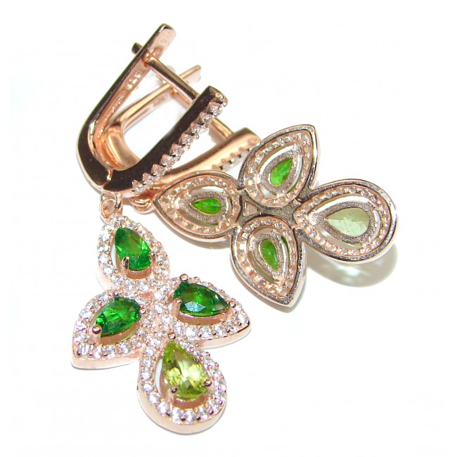 Fabulous Chrome Diopside rose gold over .925 Sterling Silver handcrafted earrings