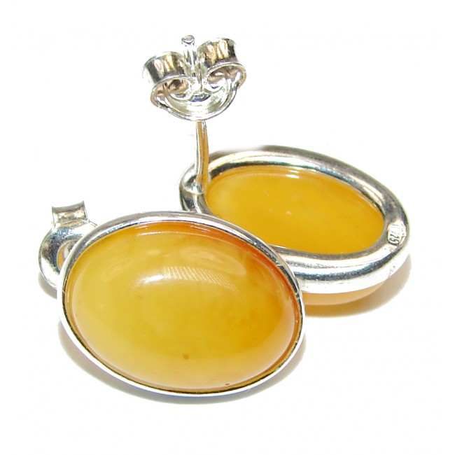 Castaway Amber .925 Sterling Silver entirely handcrafted STUD earrings