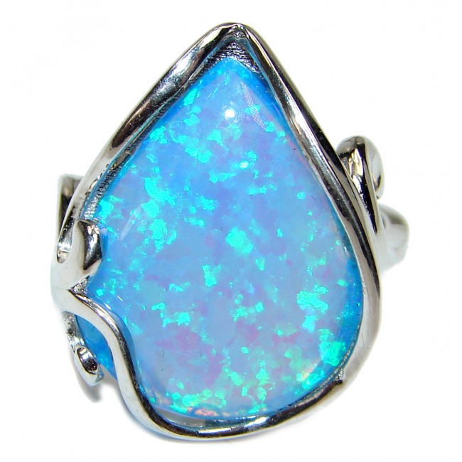 Australian Doublet Opal .925 Sterling Silver handcrafted ring size 9