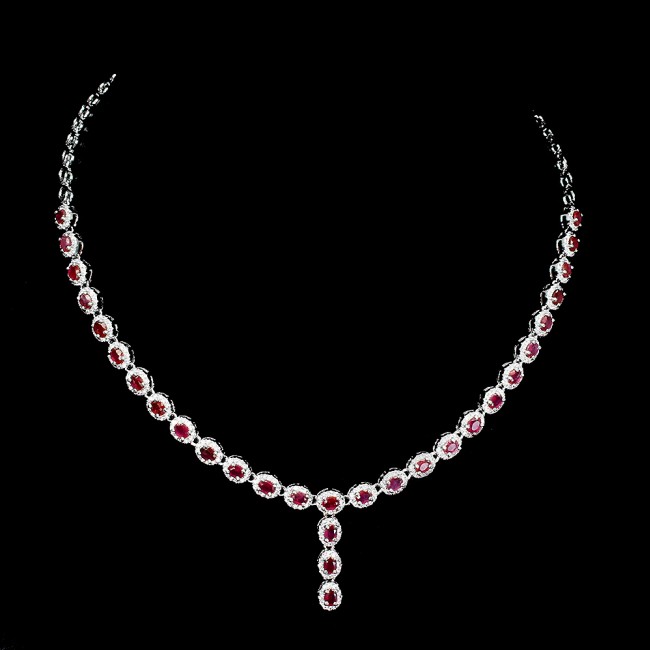 Magnificent Jewel authentic Ruby .925 Sterling Silver handcrafted necklace