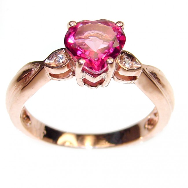 Posh Pink Topaz .925 Sterling Silver handcrafted ring size 6 3/4