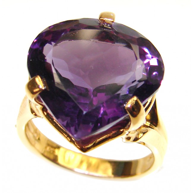 Authentic Oval cut 22ctw Amethyst .925 Sterling Silver brilliantly handcrafted ring s. 5 3/4