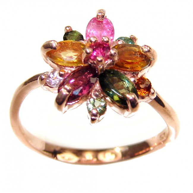 4.1 Watermelon Tourmaline .925 Sterling Silver handcrafted Ring size 7