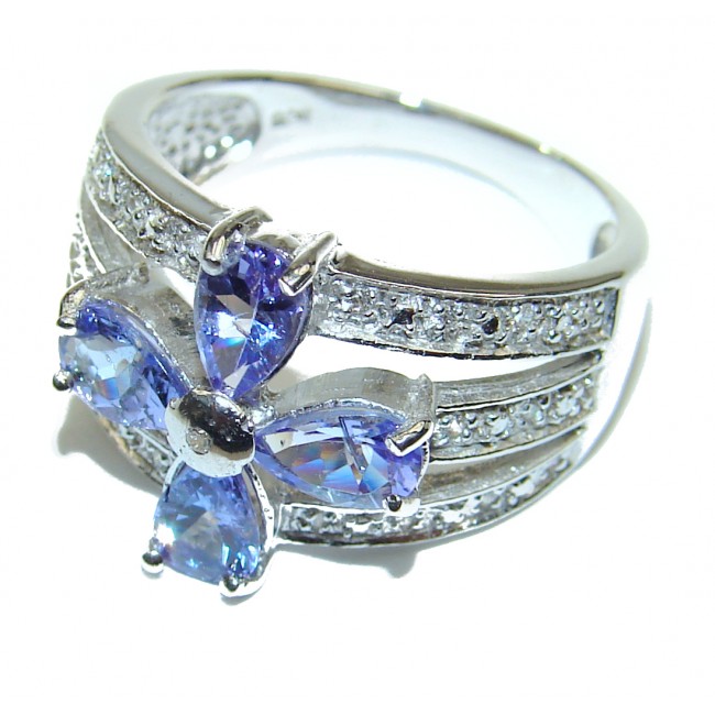 Authentic Tanzanite .925 Sterling Silver handmade Ring s. 7