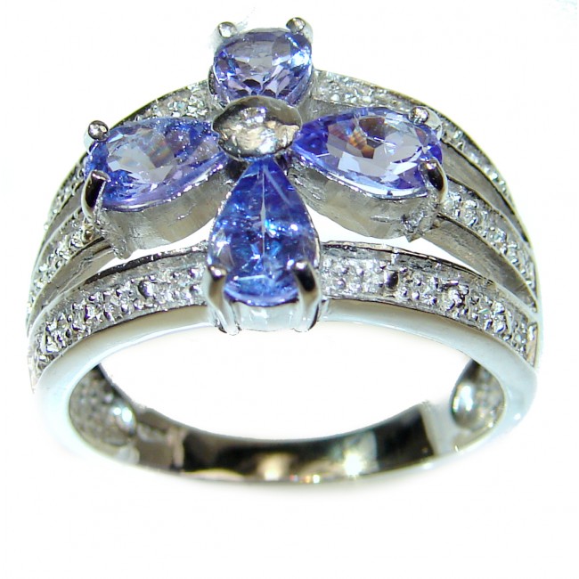Authentic Tanzanite .925 Sterling Silver handmade Ring s. 7