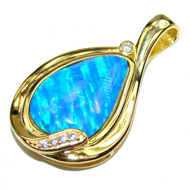 Pure Perfection Doublet Opal 24ct Gold over .925 Sterling Silver handmade Pendant