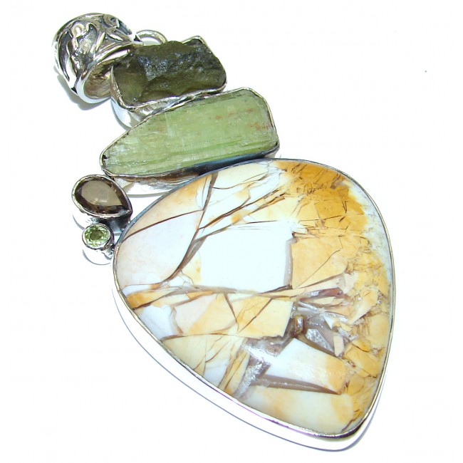 Australian Bracciated Mookaite Jasper .925 Sterling Silver handcrafted pendant