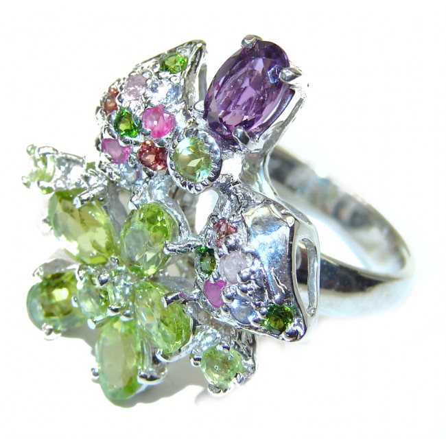 Melissa genuine Peridot .925 Sterling Silver handcrafted Ring size 7