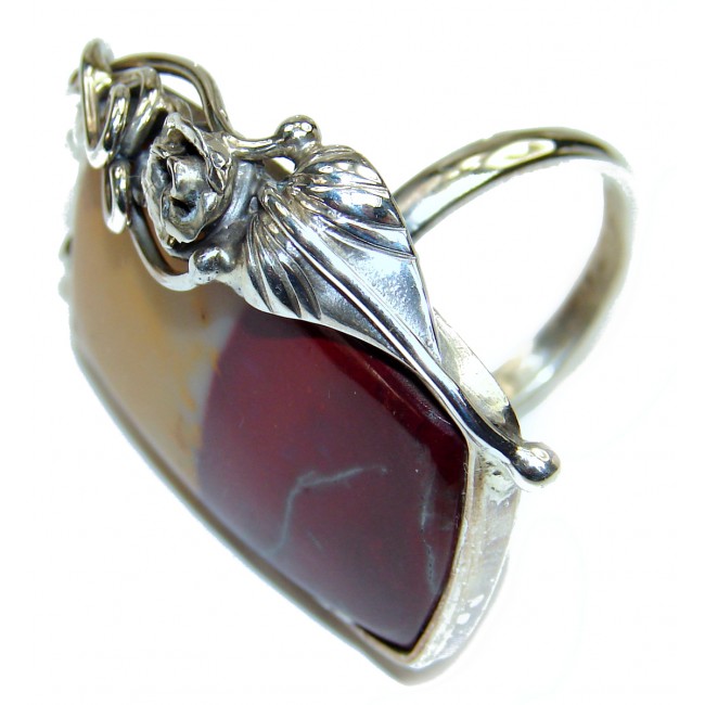 Large Flawless Australian Mookaite .925 Sterling Silver Ring size 7 adjustable
