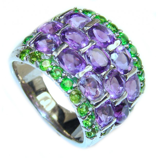 Purple Beauty genuine Amethyst .925 Sterling Silver handcrafted Ring size 8