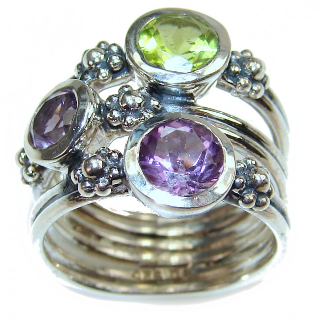 Purple Beauty genuine Amethyst .925 Sterling Silver handcrafted Ring size 7