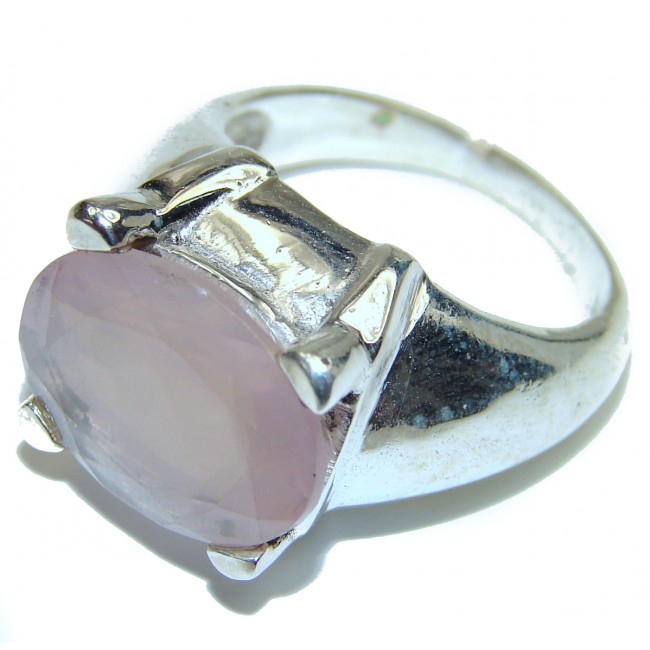 Pink Perfection Rose Quartz .925 Sterling Silver Ring size 8 1/4
