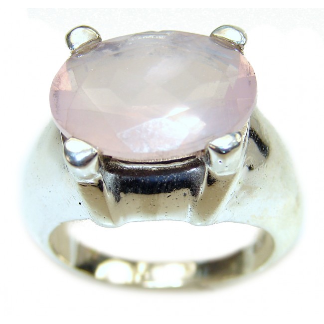 Pink Perfection Rose Quartz .925 Sterling Silver Ring size 8 1/4