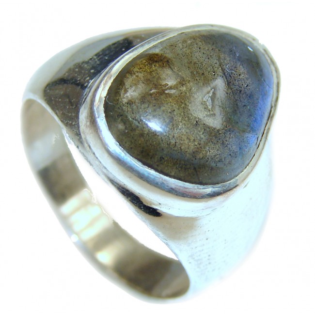 Mesmerizing Fire Labradorite .925 Sterling Silver Bali handmade ring size 7 1/2