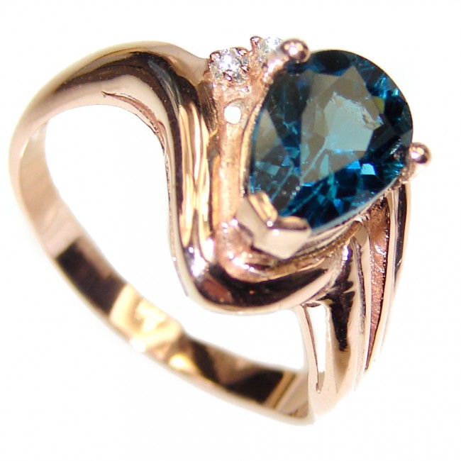 Incredible 4.5ctw London Blue Topaz .925 Sterling Silver Statement Ring s. 5 1/2