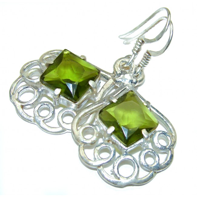 Exclusive Green quartz .925 Sterling Silver Earrings