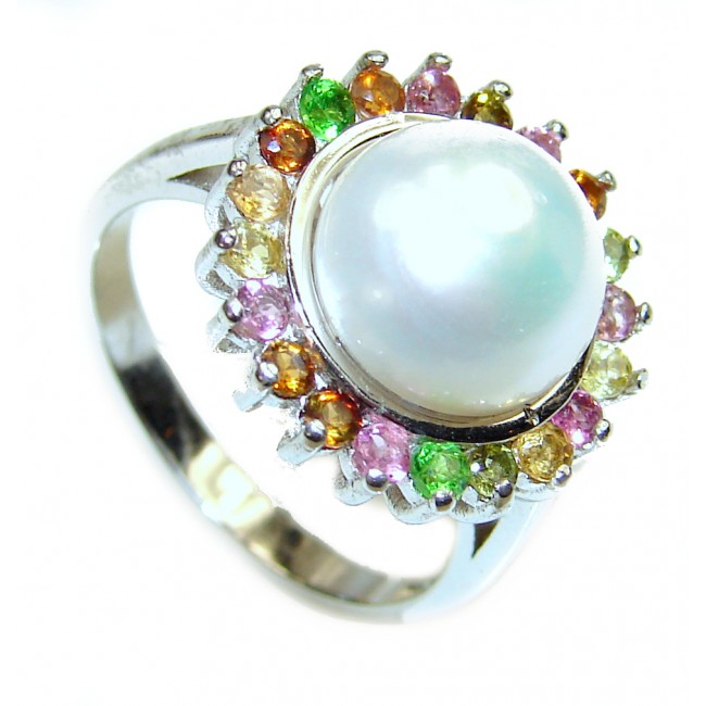 Pearl .925 Sterling Silver handmade ring size 7 1/4