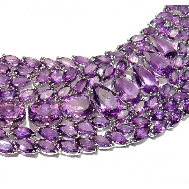 Marie Antoinette's STYLE authentic African Amethyst .925 Sterling Silver handcrafted Necklace