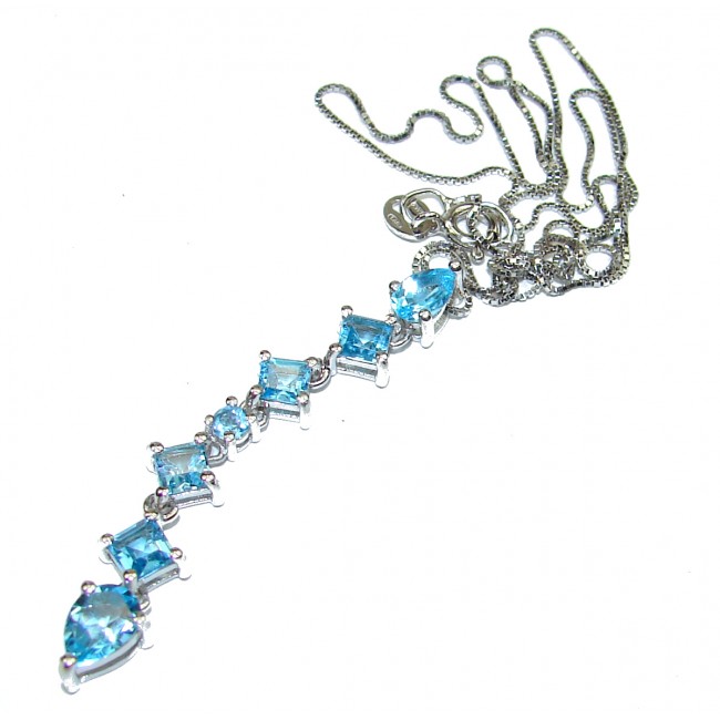 Melissa genuine Swiss Blue Topaz .925 Sterling Silver handmade necklace