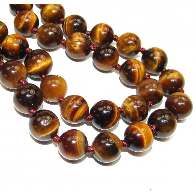 35.9 grams Rare Unusual Natural Tigers Eye Beads NECKLACE