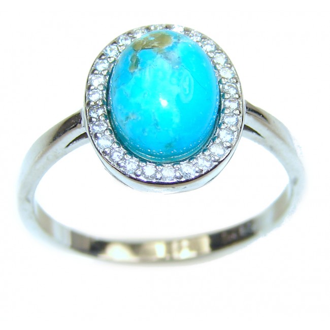 Copper Turquoise .925 Sterling Silver ring; s. 8