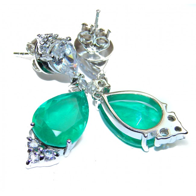 Incredible Emerald .925 Sterling Silver handmade earrings