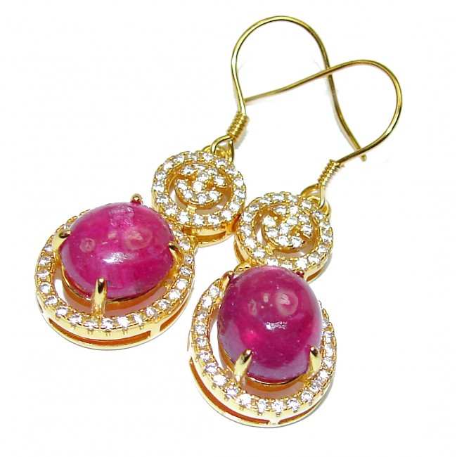 Incredible quality authentic Ruby Gold over .925 Sterling Silver handcrafted LONG earrings