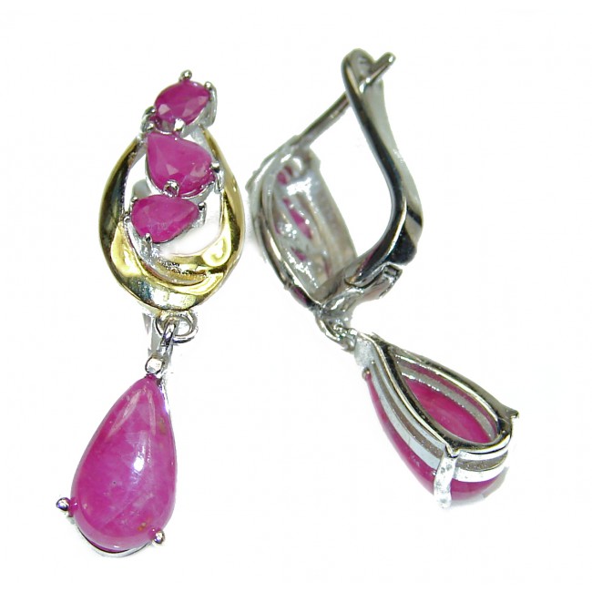Authentic Ruby .925 Sterling Silver handmade earrings