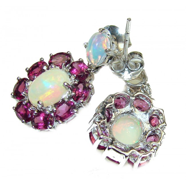 Delicate Pearl Ethiopian Opal .925 Sterling Silver earrings