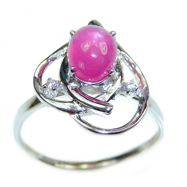 4.5 ctw Ruby .925 Sterling Silver handcrafted Statement Ring size 8