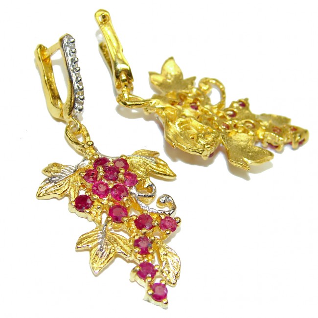 Earth Treasure Juicy Ruby 14K Gold over .925 Sterling Silver handmade earrings