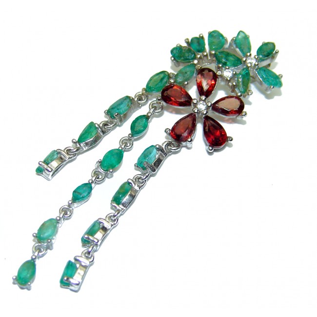 Stella Genuine Emerald .925 Sterling Silver handcrafted pendant