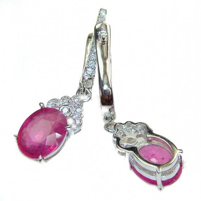 Authentic Ruby .925 Sterling Silver handmade earrings