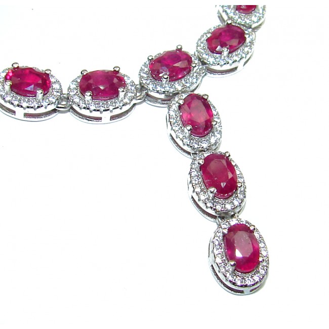 Magnificent authentic Ruby .925 Sterling Silver handcrafted necklace
