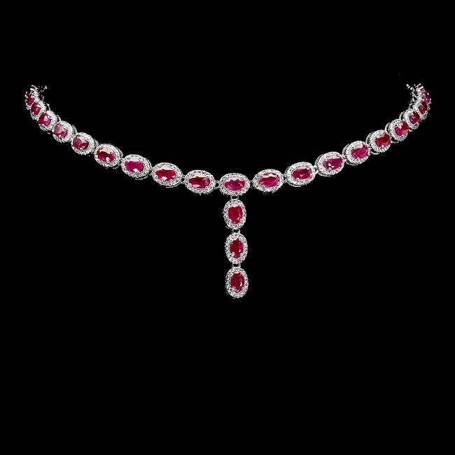 Magnificent authentic Ruby .925 Sterling Silver handcrafted necklace