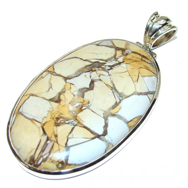 Large Flawless Australian Bracciated Mookaite .925 Sterling Silver pendant