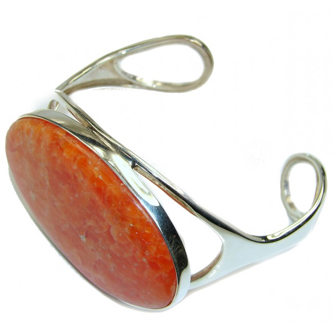 Sunny Day LARGE Golden Calcite highly polished .925 Sterling Silver handcrafted Bracelet / Cuff