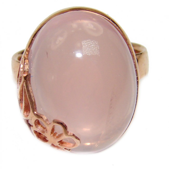 Pear Cut 425ctw Rose Quartz 14K Rose Gold over .925 Sterling Silver brilliantly handcrafted ring s. 8 adjustable