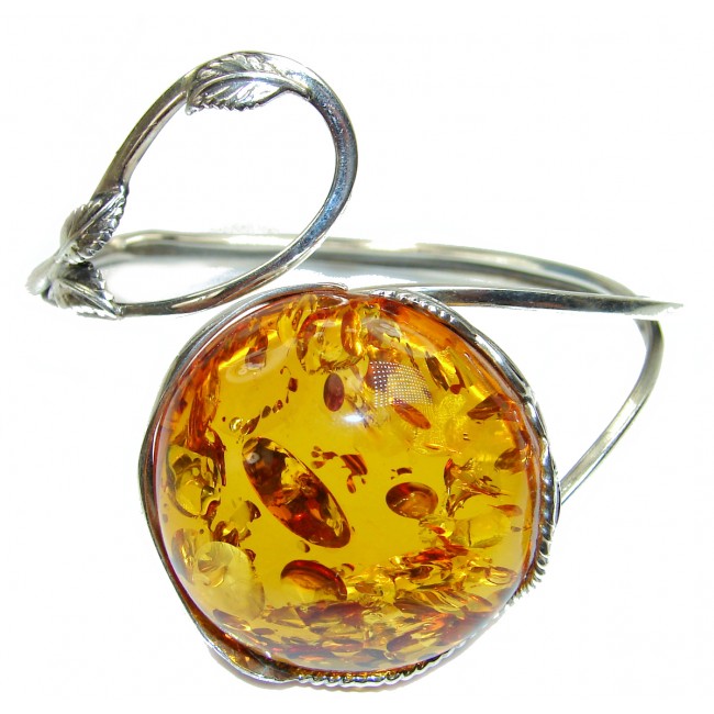 Vintage Design Genuine Polish Amber .925 Sterling Silver handamde adjustable Bracelet