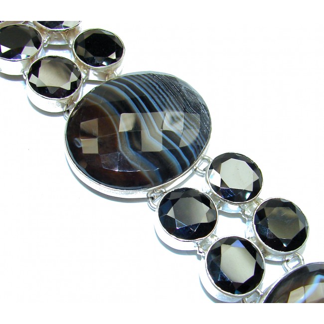 Aura Of Beauty Agate Onyx .925 Sterling Silver handcrafted Bracelet