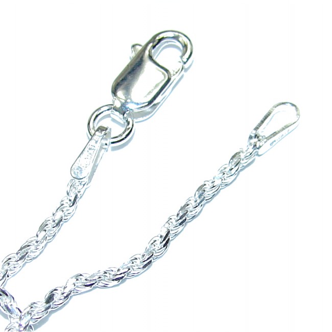 Rope Rhodium over Sterling Silver Chain 20'' long, 1.5 mm wide