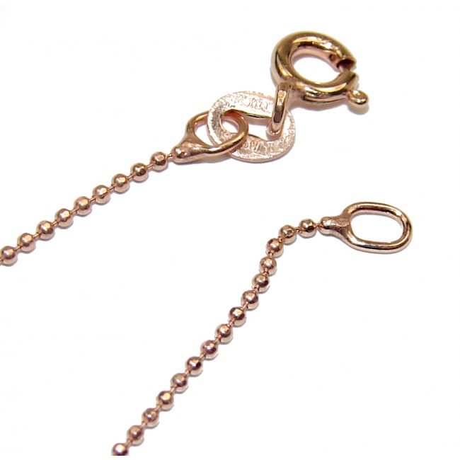 Golden Beads Rose Gold over Sterling Silver Chain 18'' long, 0.5 mm wide